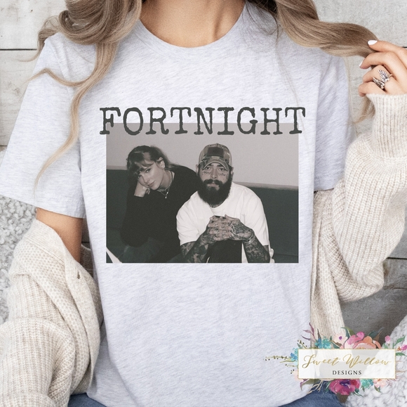 Taylor Swift Post Malone Fortnight Graphic T-Shirt - Picture 1 of 1